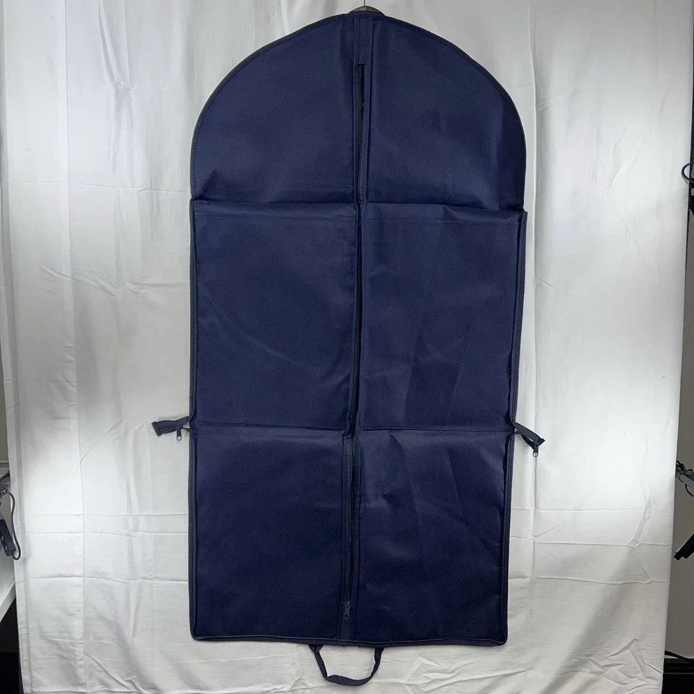 Brooks Brothers Blue Garment Bag Travel Suit Cover Folding Zippered 44